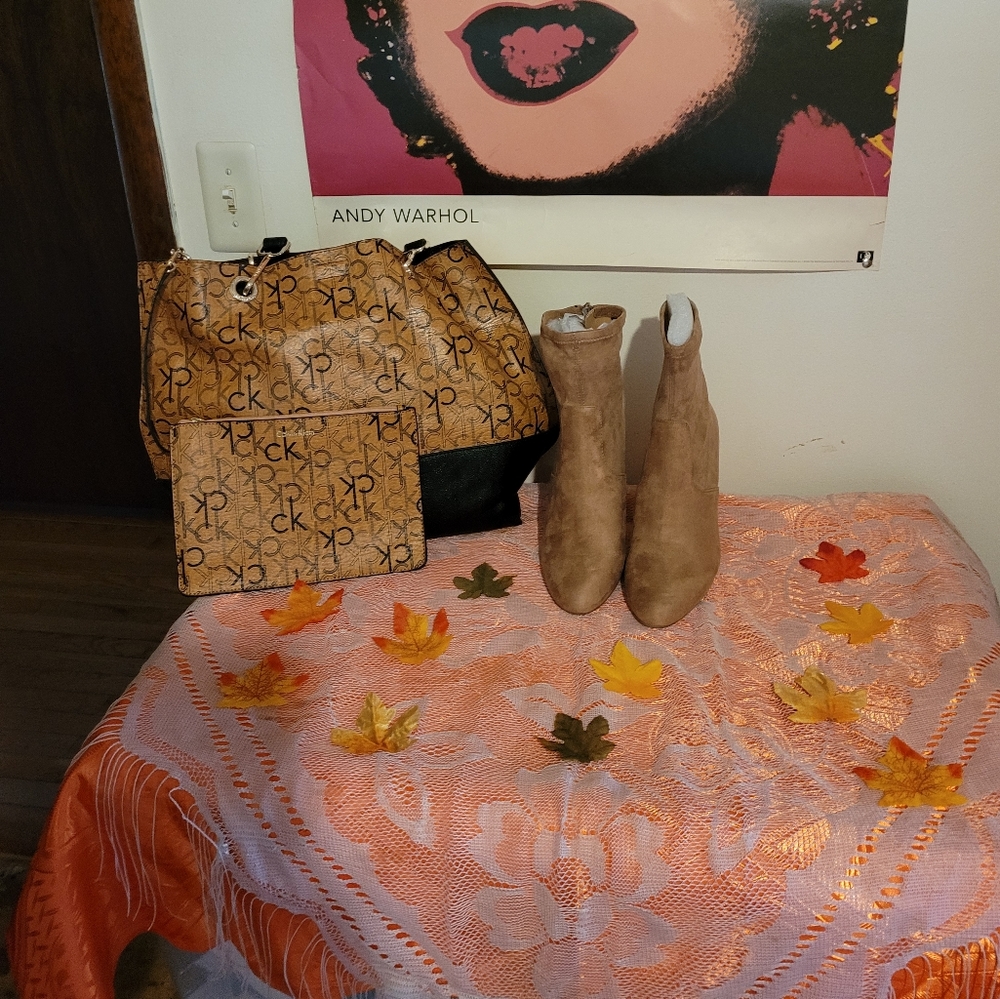 Steve Madden Boots and Calvin Klein Tote Bag Set